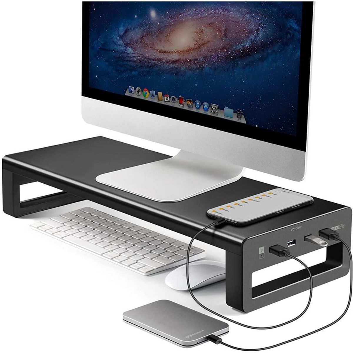 PUREPOWER - Soporte Vertical para monitor con 4 entradas USB 2.0.
