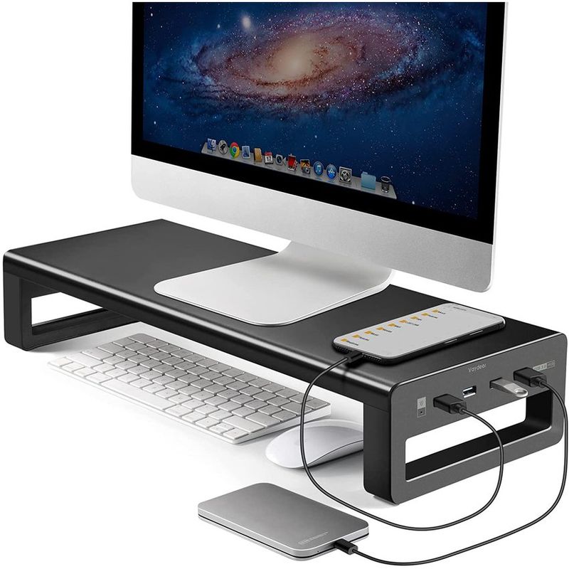 PUREPOWER - Soporte Vertical para monitor con 4 entradas USB 2.0.