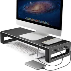 PUREPOWER - Soporte Vertical para monitor con 4 entradas USB 2.0.