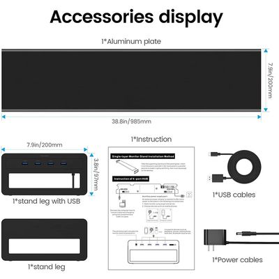 Imagen 2 del producto Soporte Vertical para monitor con 4 entradas USB 2.0.