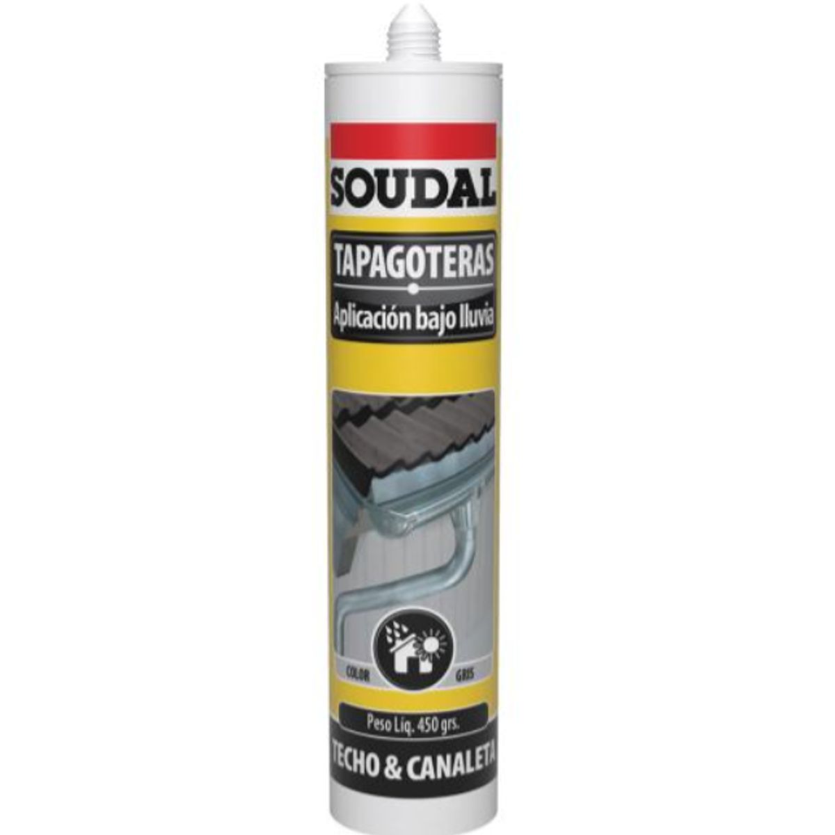 GENERICO - Sellador Tapagoteras Gris 300 Ml. Soudal Aplicación Bajo La Lluvia