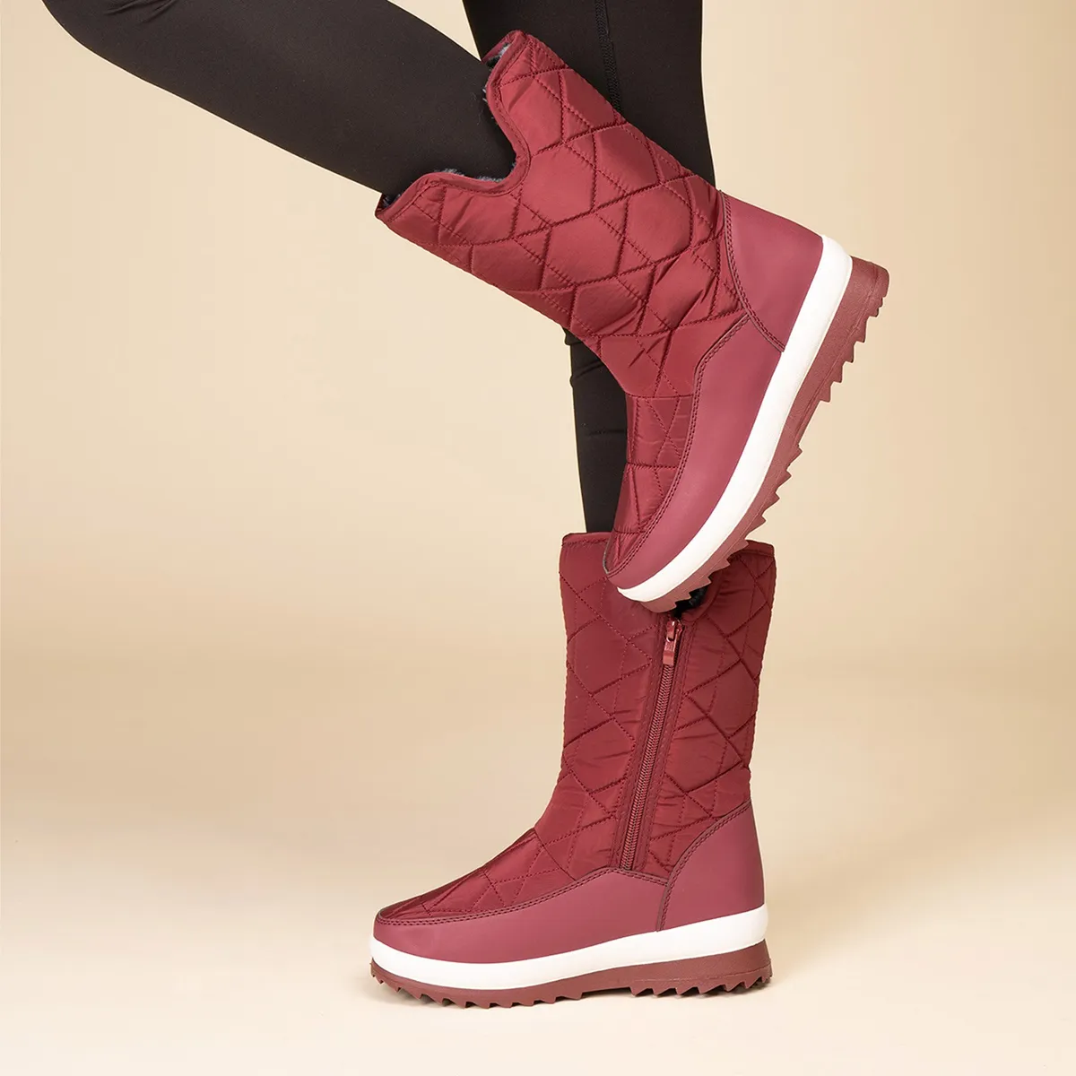 CHINITOWN - Bota Impermeable Mujer Burdeo Yunari Chinitown