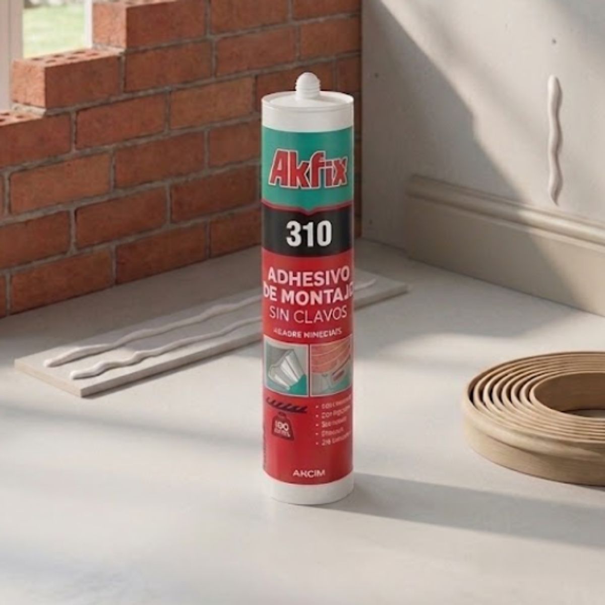 AKFIX - Silicona Adhesivo De Montaje sin clavos 310 Ml. Akfix .