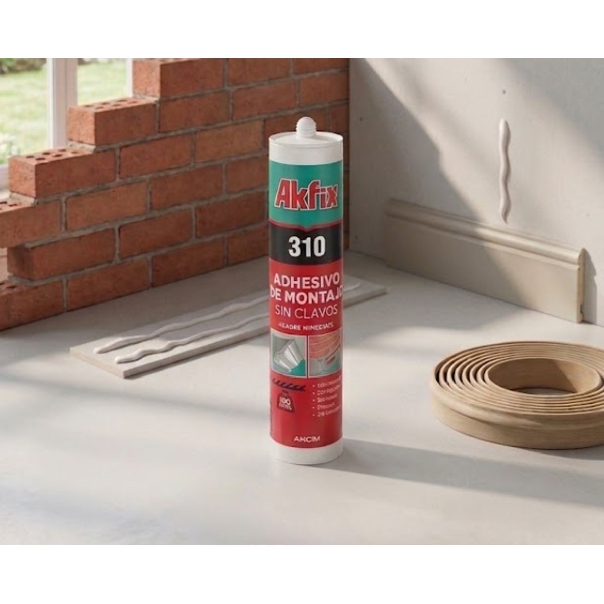 AKFIX - Silicona Adhesivo De Montaje sin clavos 310 Ml. Akfix .