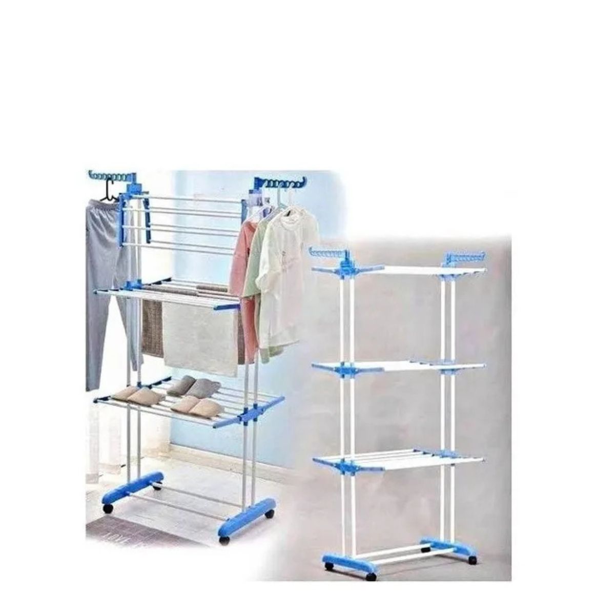 GENERICO - Tendedero Colgador Secador De Ropa Plegable de 3 Niveles con alas