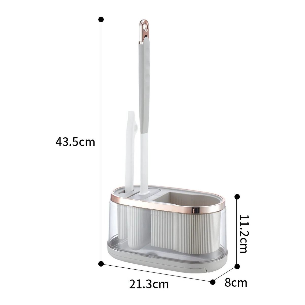 CRUSEC - Cepillo Escobilla De Baño De Silicona Con Base