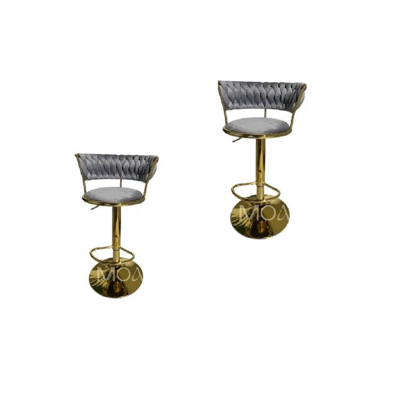 GENERICO - Pack 2 Taburetes Queen Bar Gris