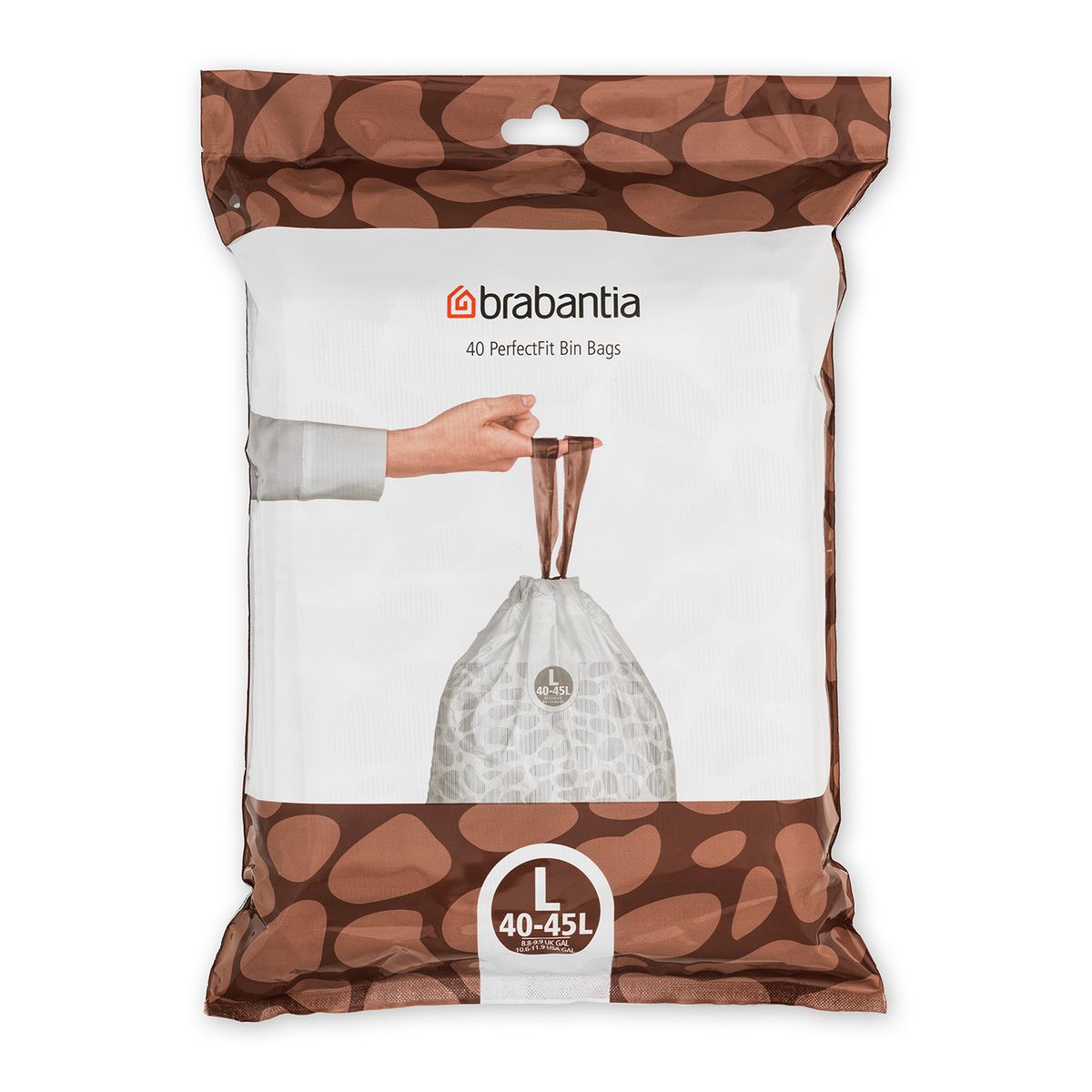 BRABANTIA - Bolsas de basura PerfectFit L 45 LT 40 bolsas