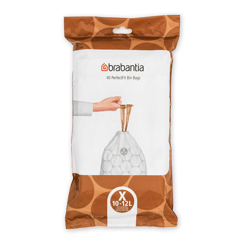 BRABANTIA - Bolsas de basura PerfectFit X 10-12 LT 40 bolsas