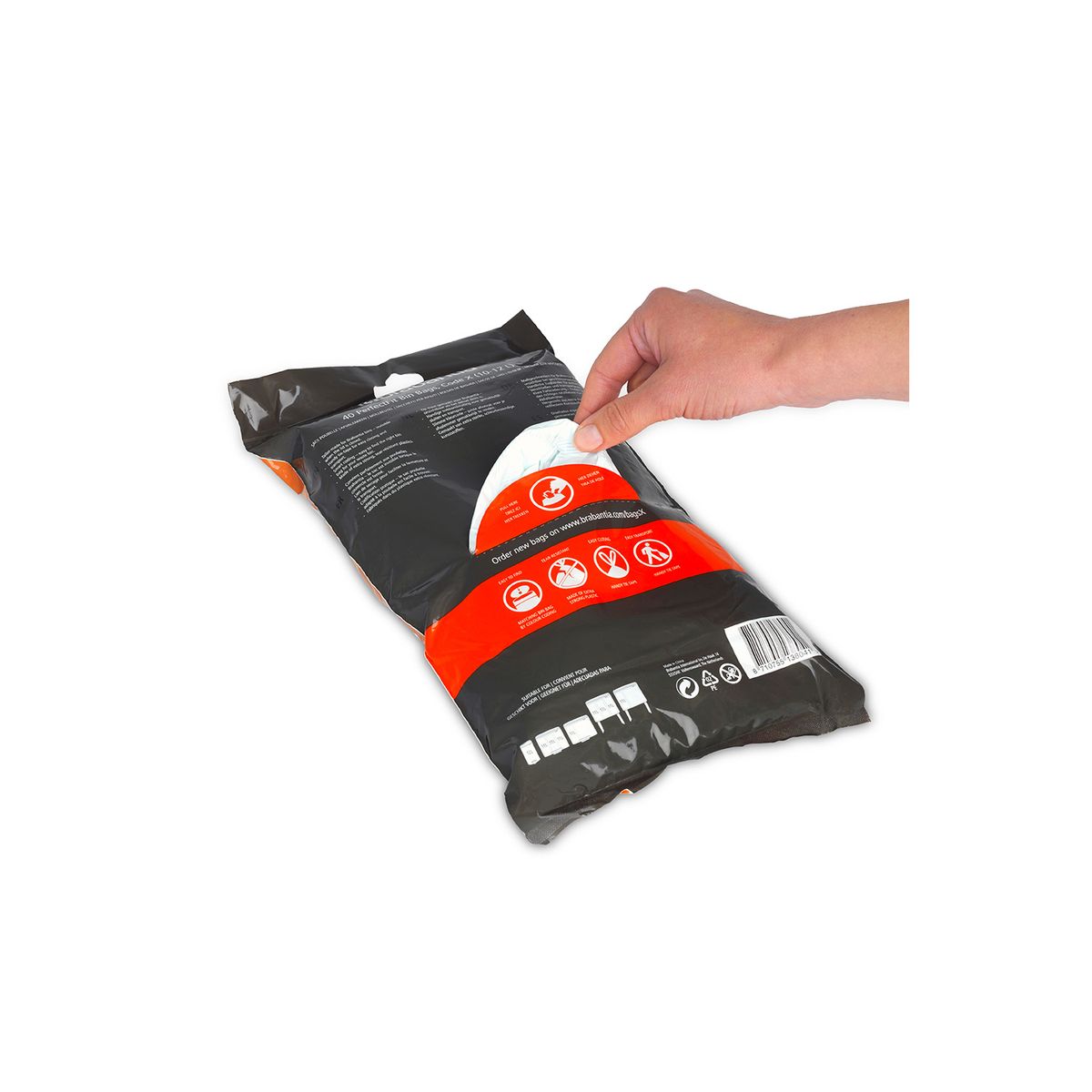 BRABANTIA - Bolsas de basura PerfectFit X 10-12 LT 40 bolsas