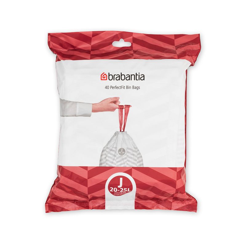 BRABANTIA - Bolsas de basura PerfectFit  J 23 LT 40 bolsas dispensador