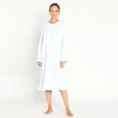 BARBIZON - Camisa de Dormir Tradicional Luz Blanco