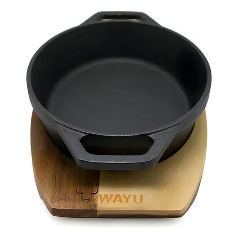 WAYU - olla Iron Cast Base Madera Acacia Wayu