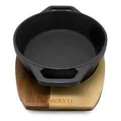 WAYU - Olla Iron Cast Base Madera Acacia