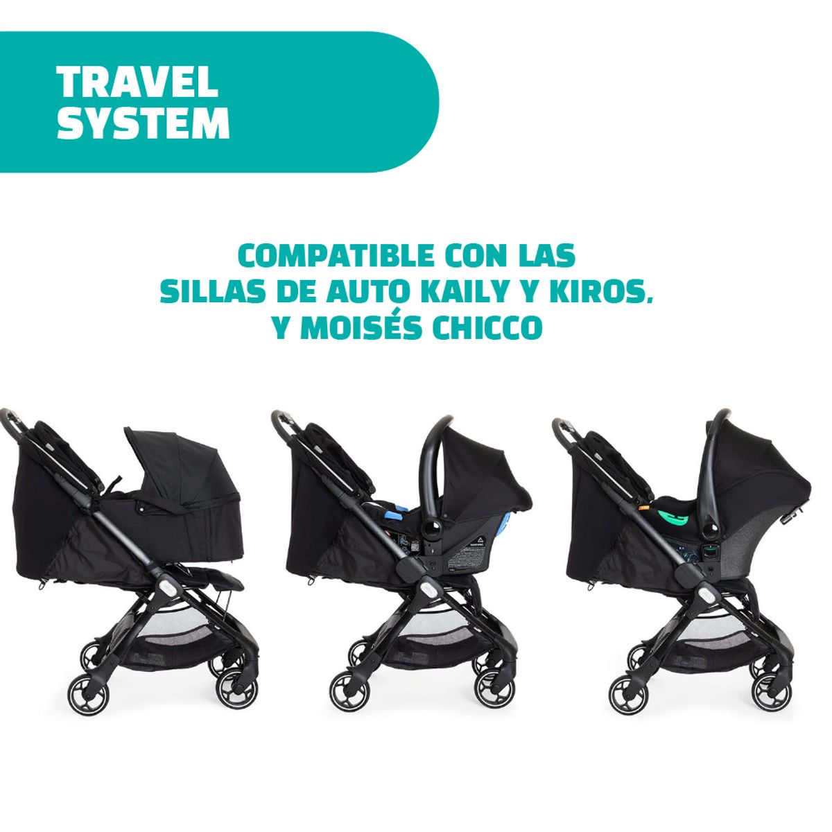 CHICCO - Coche Compacto Chicco We Cierre de un Toque Black