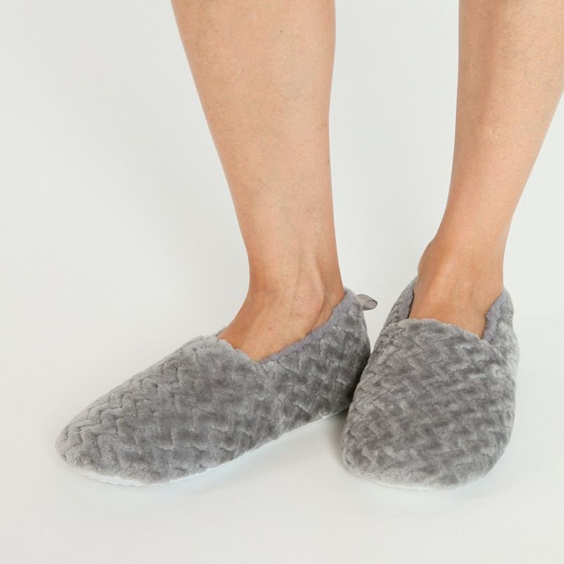 BARBIZON - Pantufla de Mujer Zapatilla Chenille Gris Claro