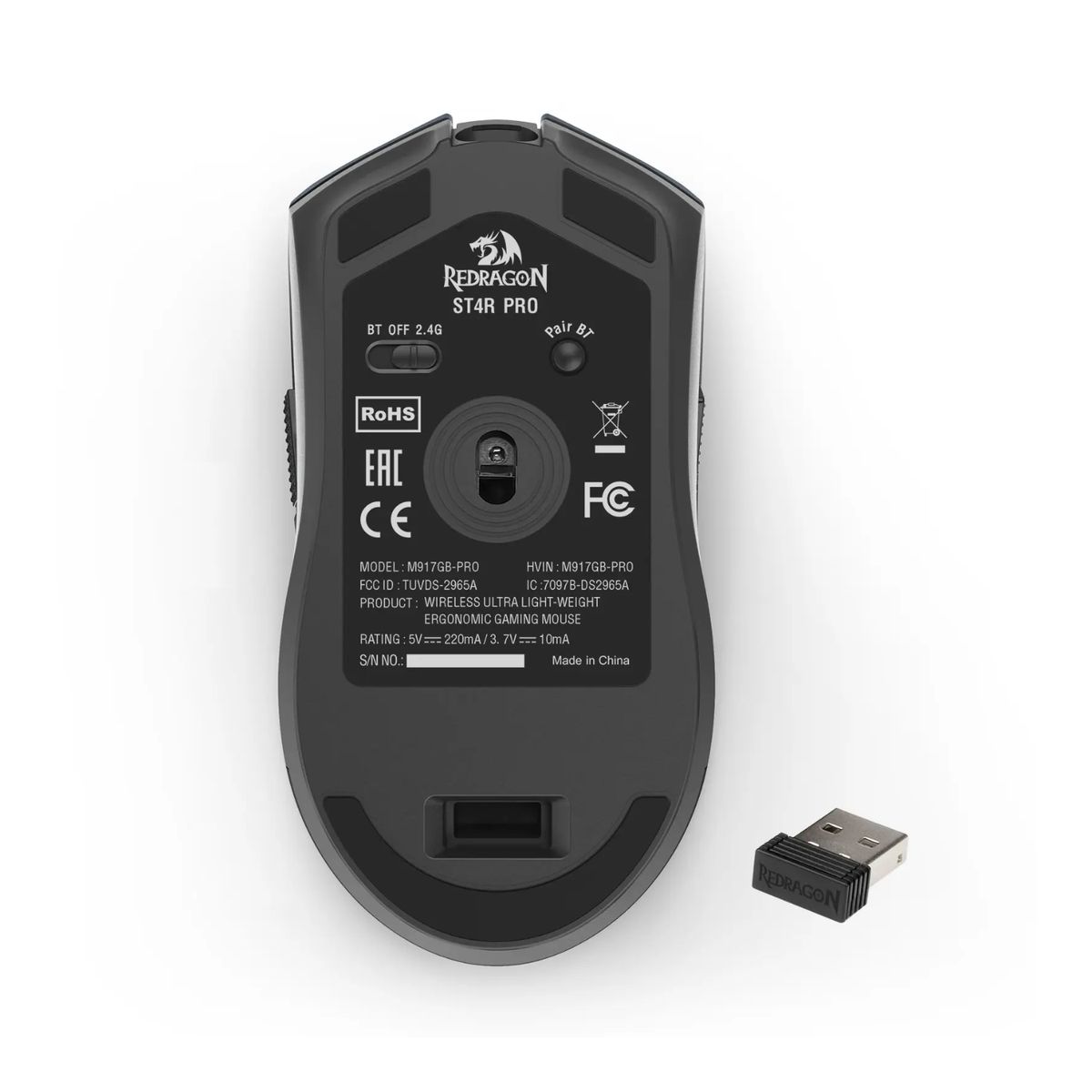 REDRAGON - Mouse Gamer Redragon St4r Pro Inalámbrico Gris