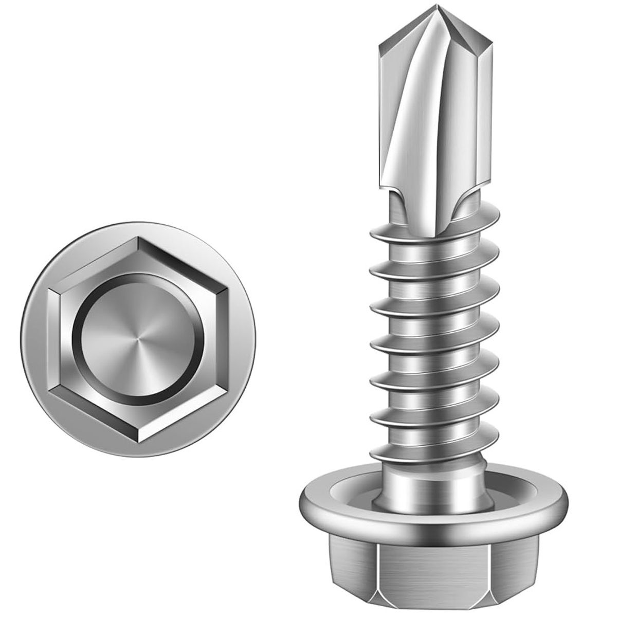 TORNILLO AUTOPERFORANTE HEXAGONAL PARA BROCA tres cuartos PULG 200Unid., marca GENERICO - Foto 2