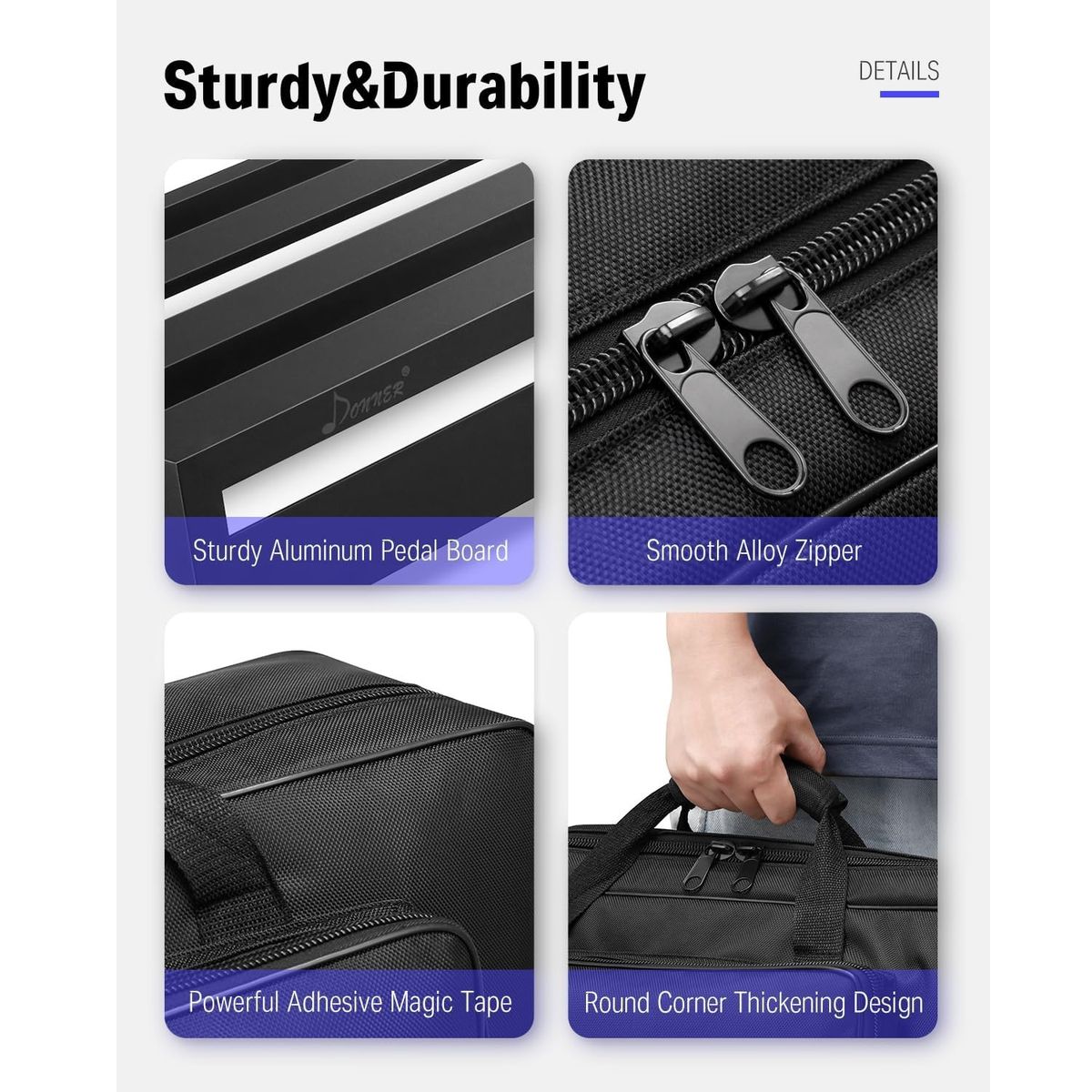 GENERICO - PedalBoards de aluminio con funda Donner DB-3