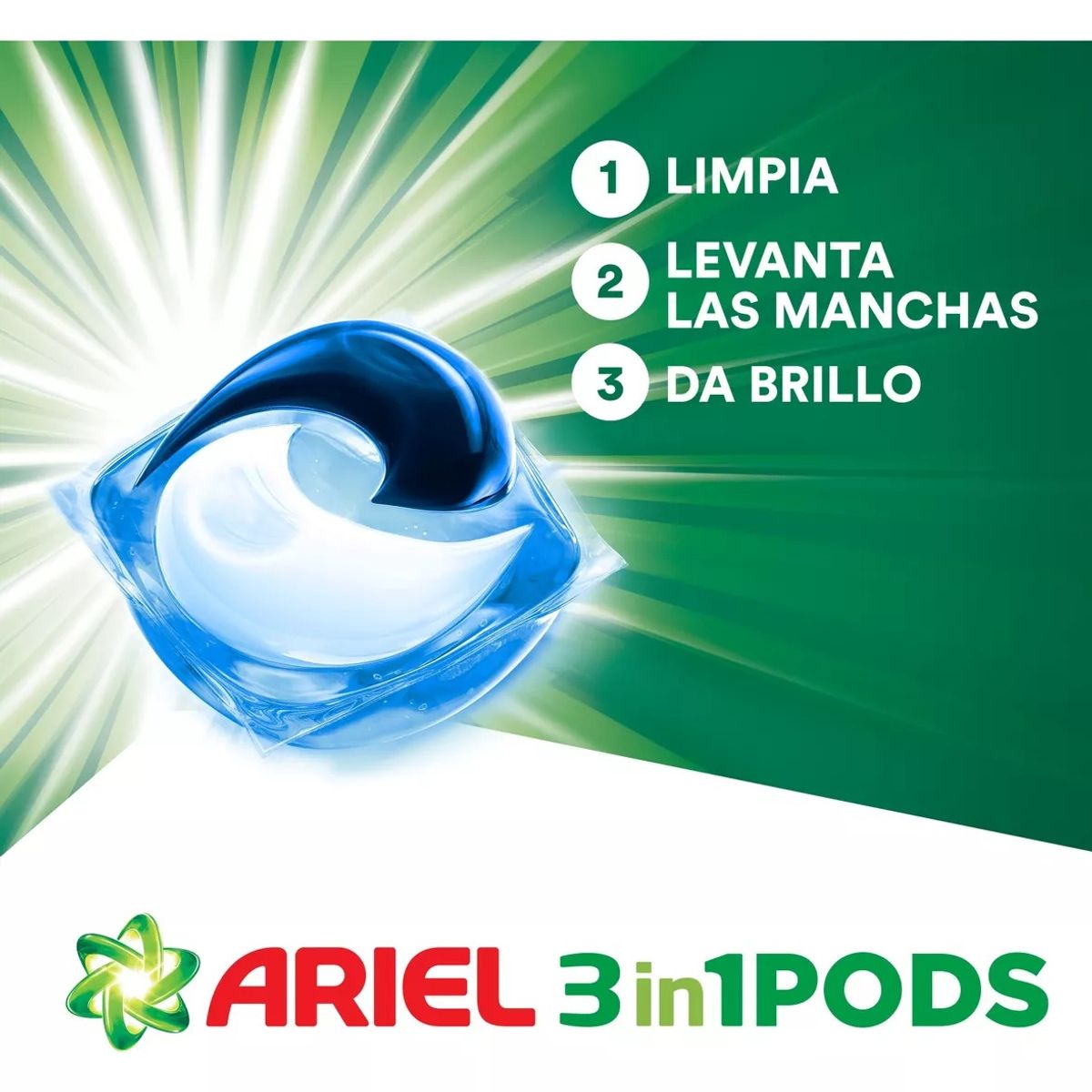ARIEL - Cápsulas De Detergente Ariel Pods 3 En 1, - 57 Capsulas