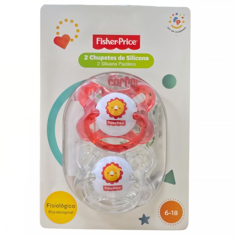 FISHER PRICE - Pack Chupetes de Silicona  Fisiológicos 6-18 M+ León