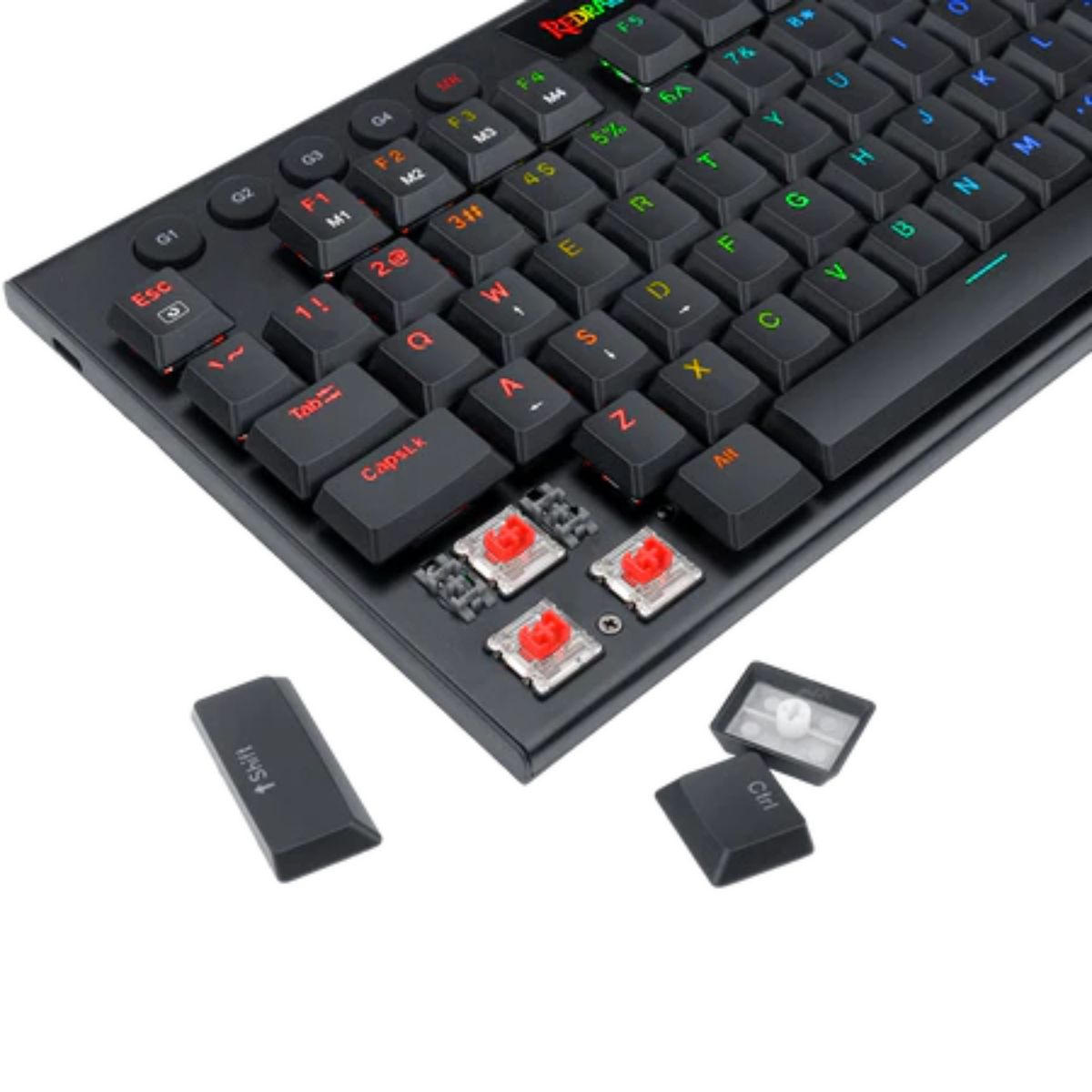 REDRAGON - Teclado Gamer Redragon Horus FS Black Red Sw Cableado Español Negro