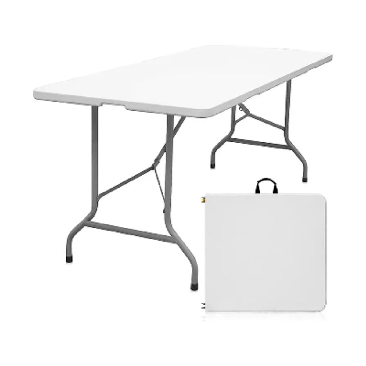 GENERICO - Mesa Plegable Blanca Transportable 120x60cm