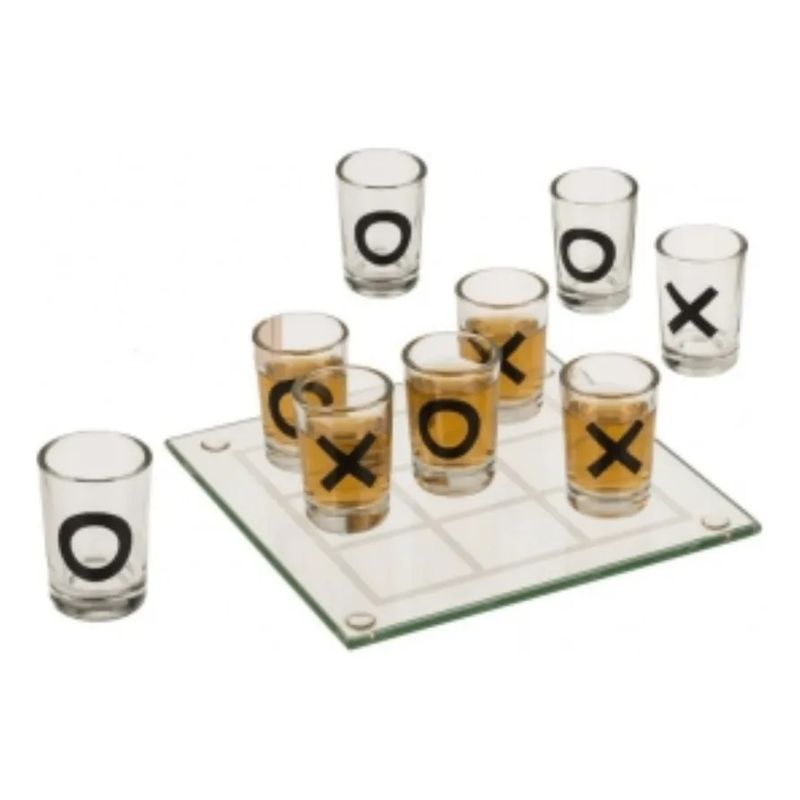 GENERICO - Juego De Bebida Shots Gato Tres En Raya Vasos De Chupito