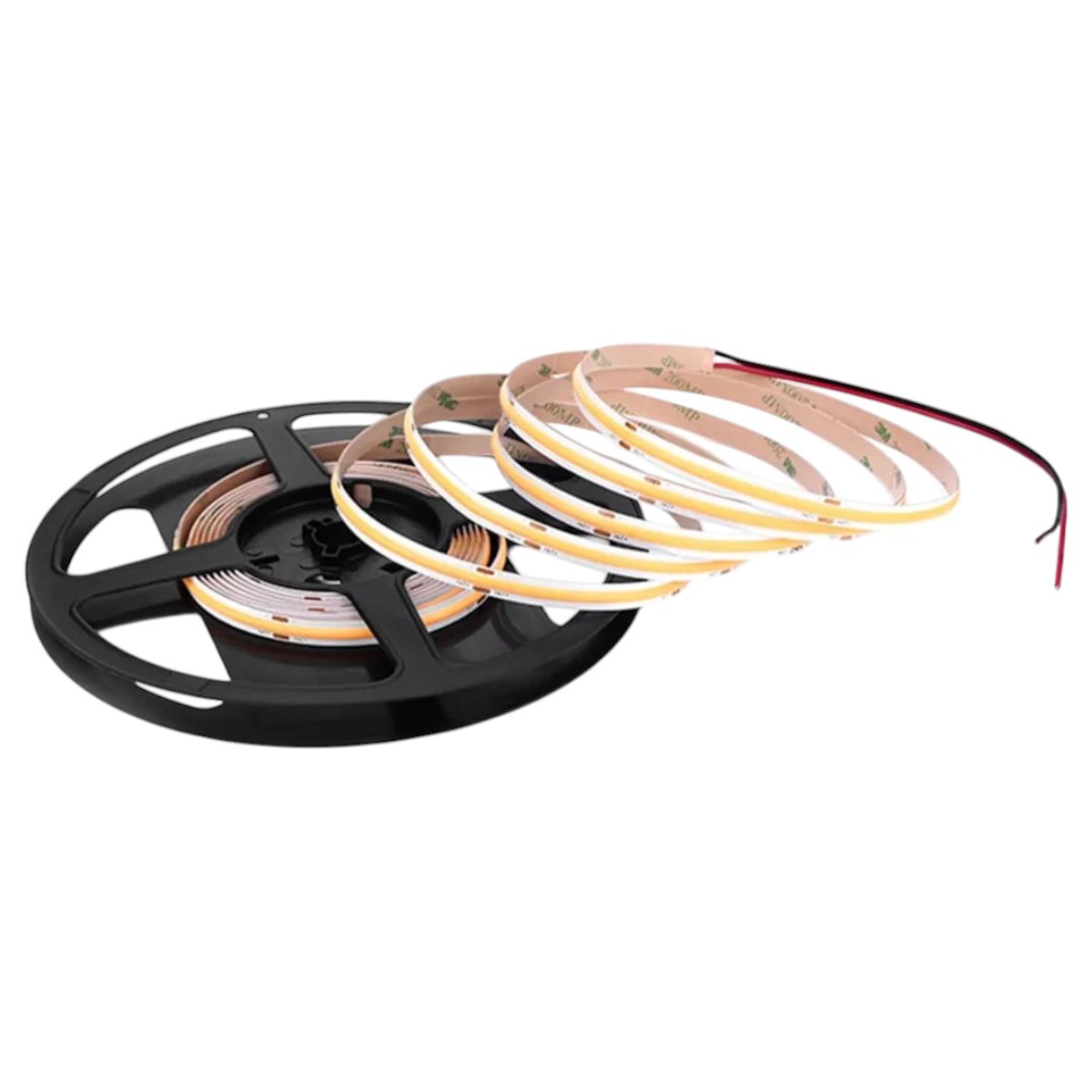 GENERICO - Cinta Led 12V Luz Neutra COB 15W/m IP54 252Led/m 4000K 5 Metros