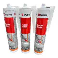 WURTH - PACK 3 SILICONA  ACETICA  TRANPARENTE WURTK 280ML