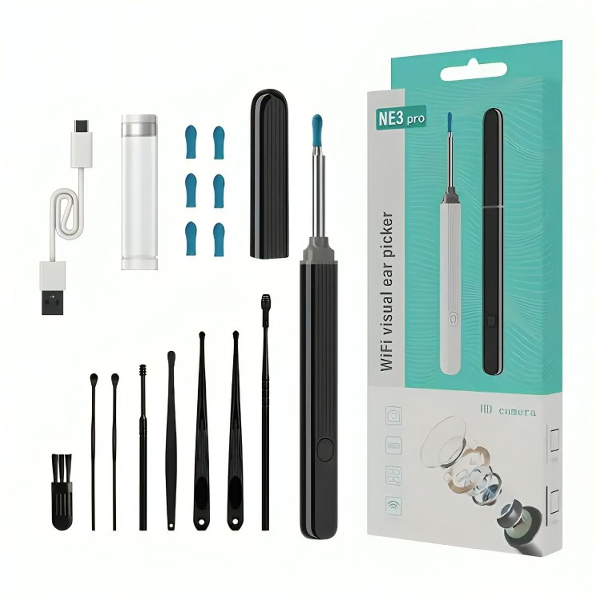 GENERICO - Limpiador Oídos Endoscopio Cámara Hd Inalámbrica Recargable