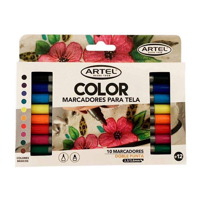 ARTEL - Marcadores de Tela Artel 10 Colores Básicos