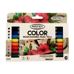ARTEL - Marcadores de Tela 10 Colores Básicos