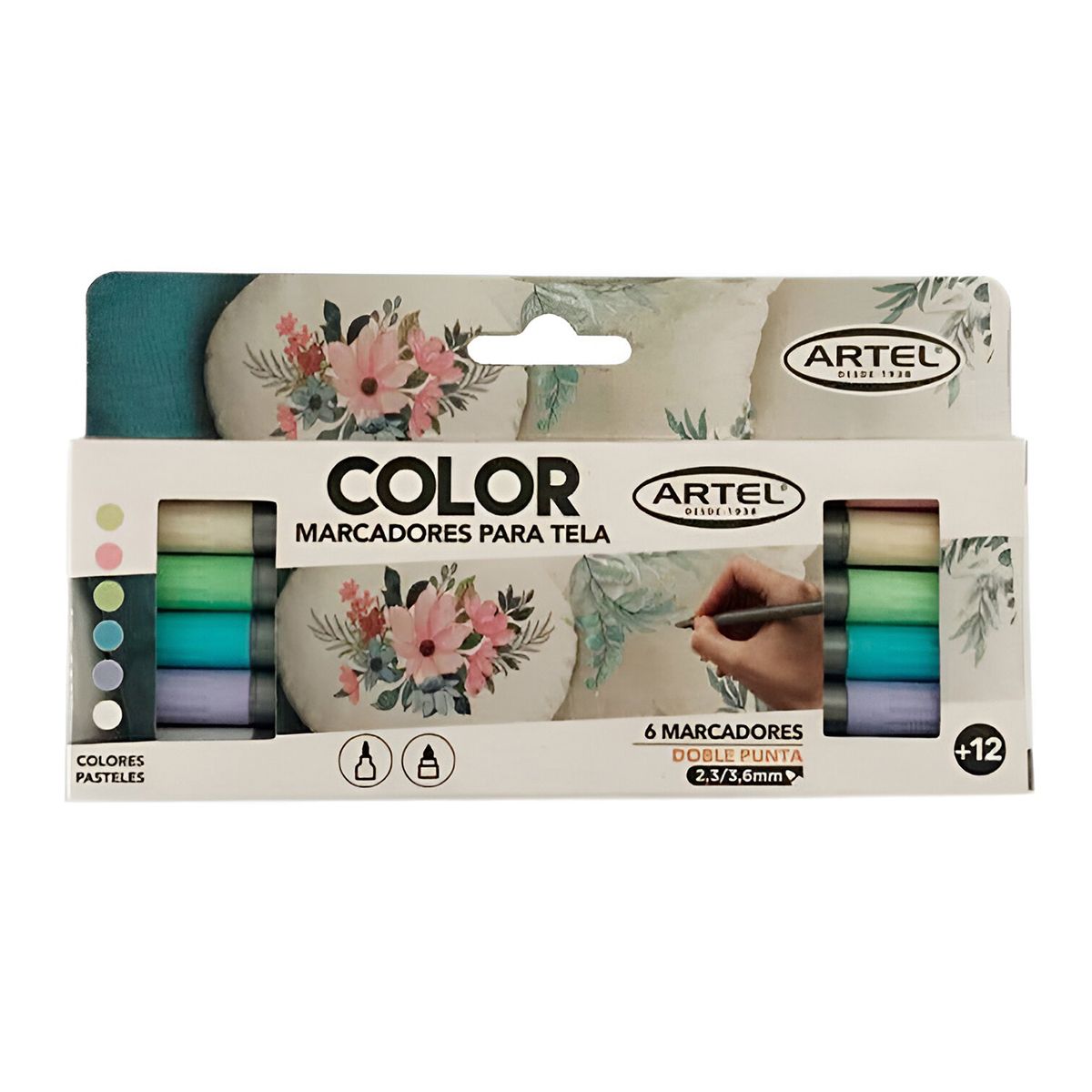 ARTEL - Marcadores de Tela Artel 6 Colores Pastel