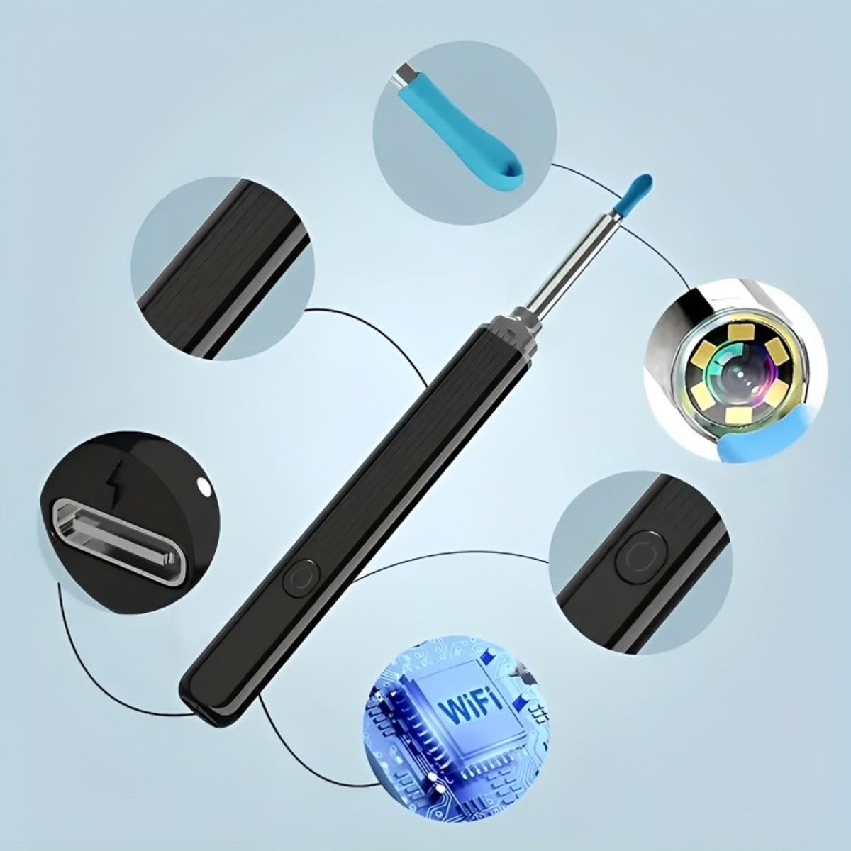 GENERICO - Limpiador Oídos Endoscopio Cámara Hd Inalámbrica Recargable