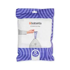 BRABANTIA - Bolsas de basura PerfectFit D 15-20 LT 40 bolsas