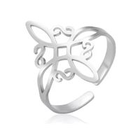 Anillo Ajustable Nudo De Brujas Acero Quirúrgico Amuleto