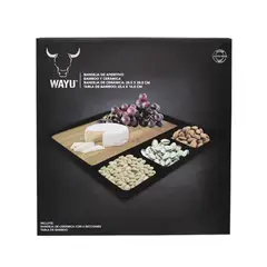 WAYU - Tabla De Picoteo Quesos Aperitivo Fuente Cerámica Bambú