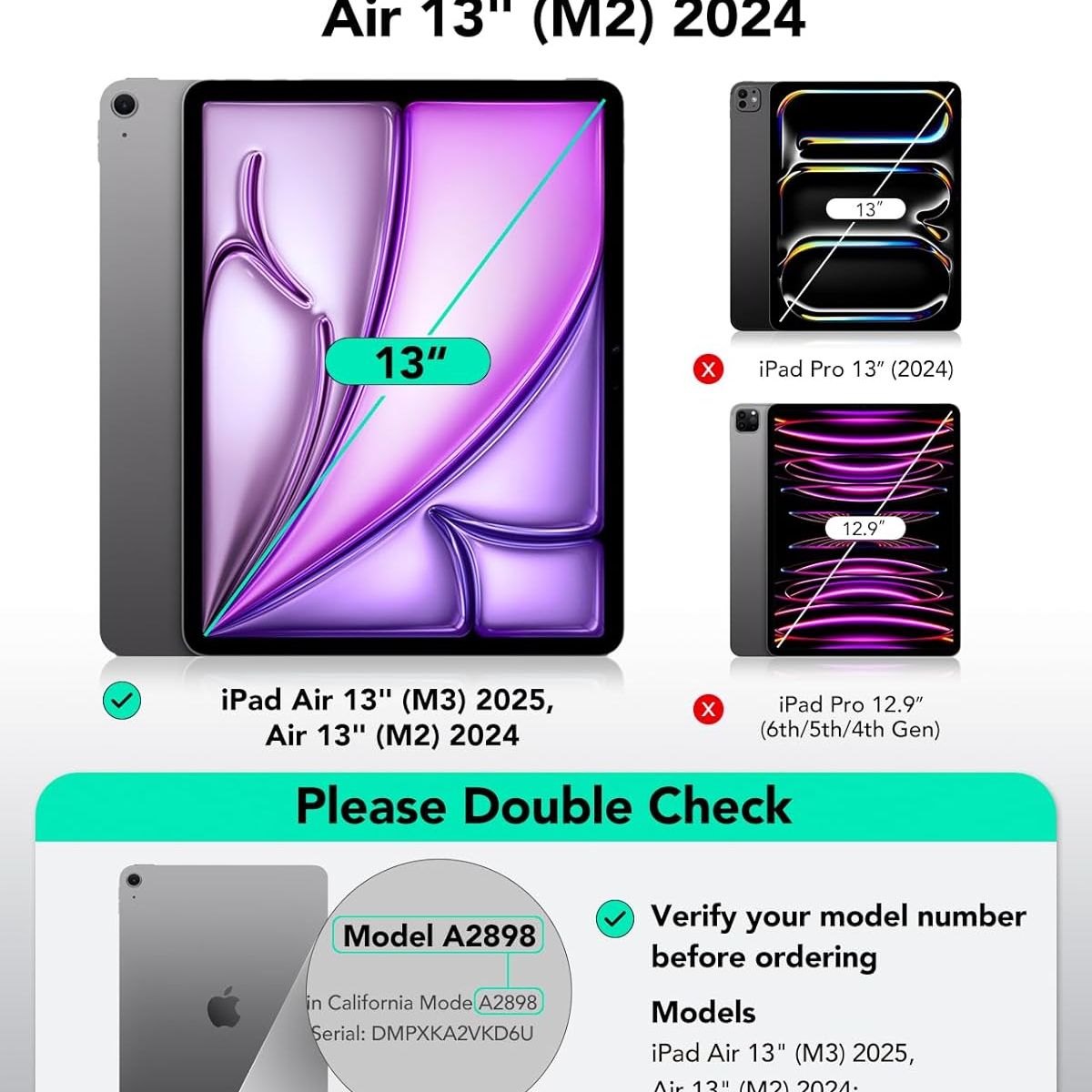 ESR - Funda ESR Para iPad Air 13 M3 / M2 (2025 / 2024) Flip Negro