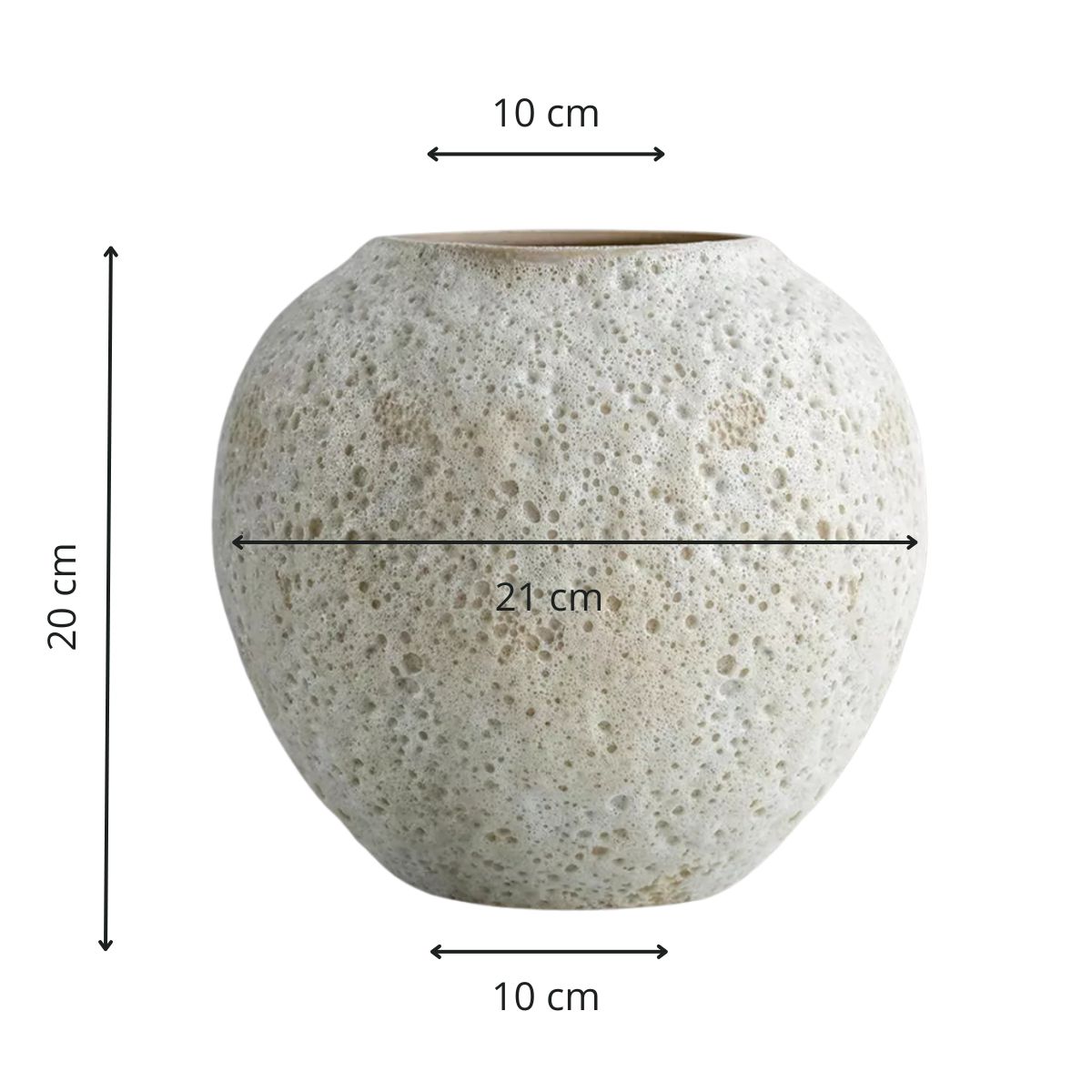 LE BOUQUET - Florero Rustico Cerámica Blanca 20 Cm