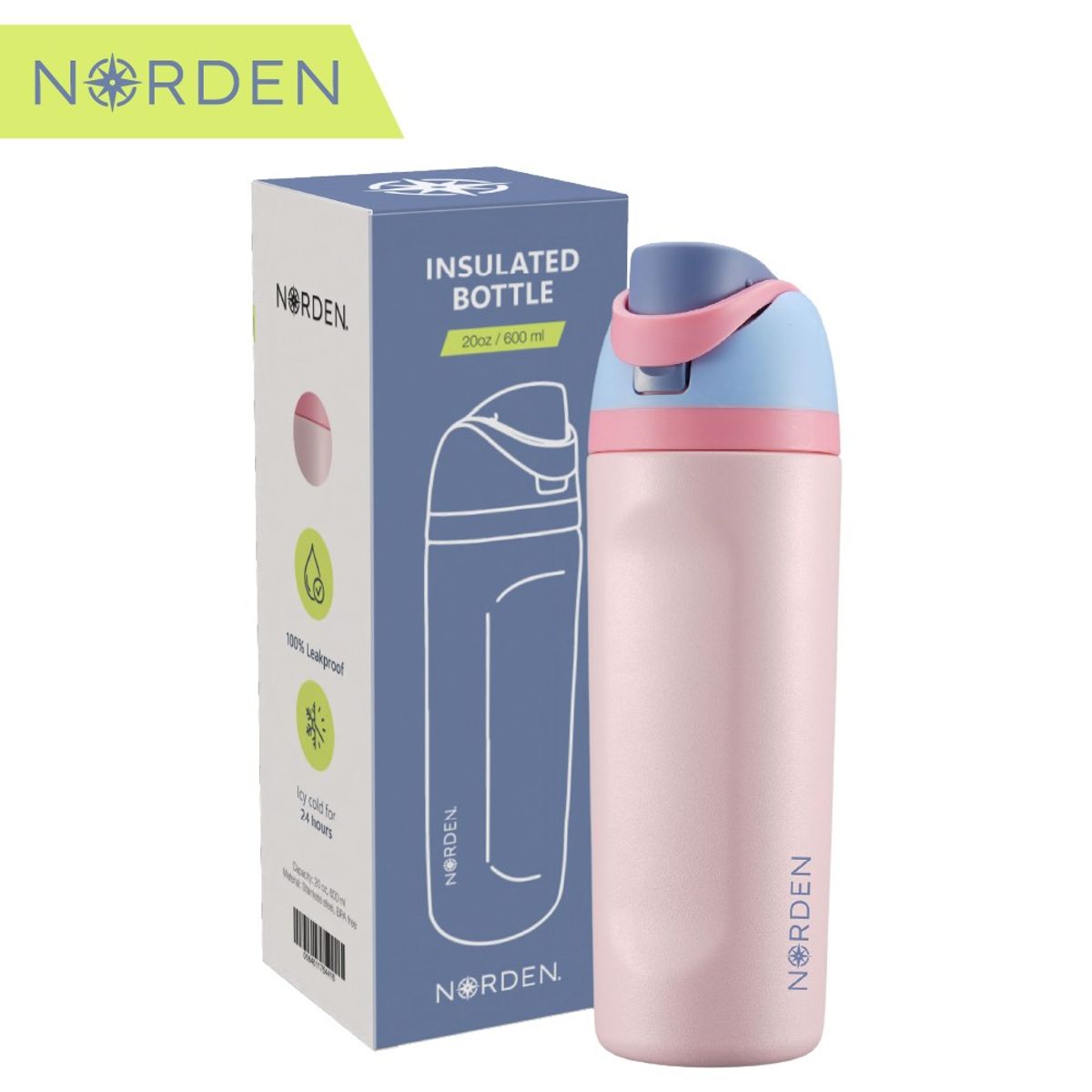 NORDEN - Botella De Agua Acero Inoxidable 600ml Norden