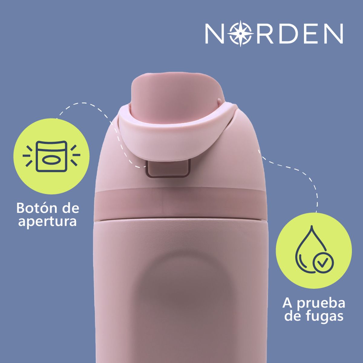 NORDEN - Botella De Agua Acero Inoxidable 600ml Norden Kiosclub
