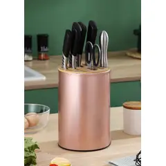 GENERICO - Porta Cuchillos Tapa Bambu Soporte Organizador Para Cocina