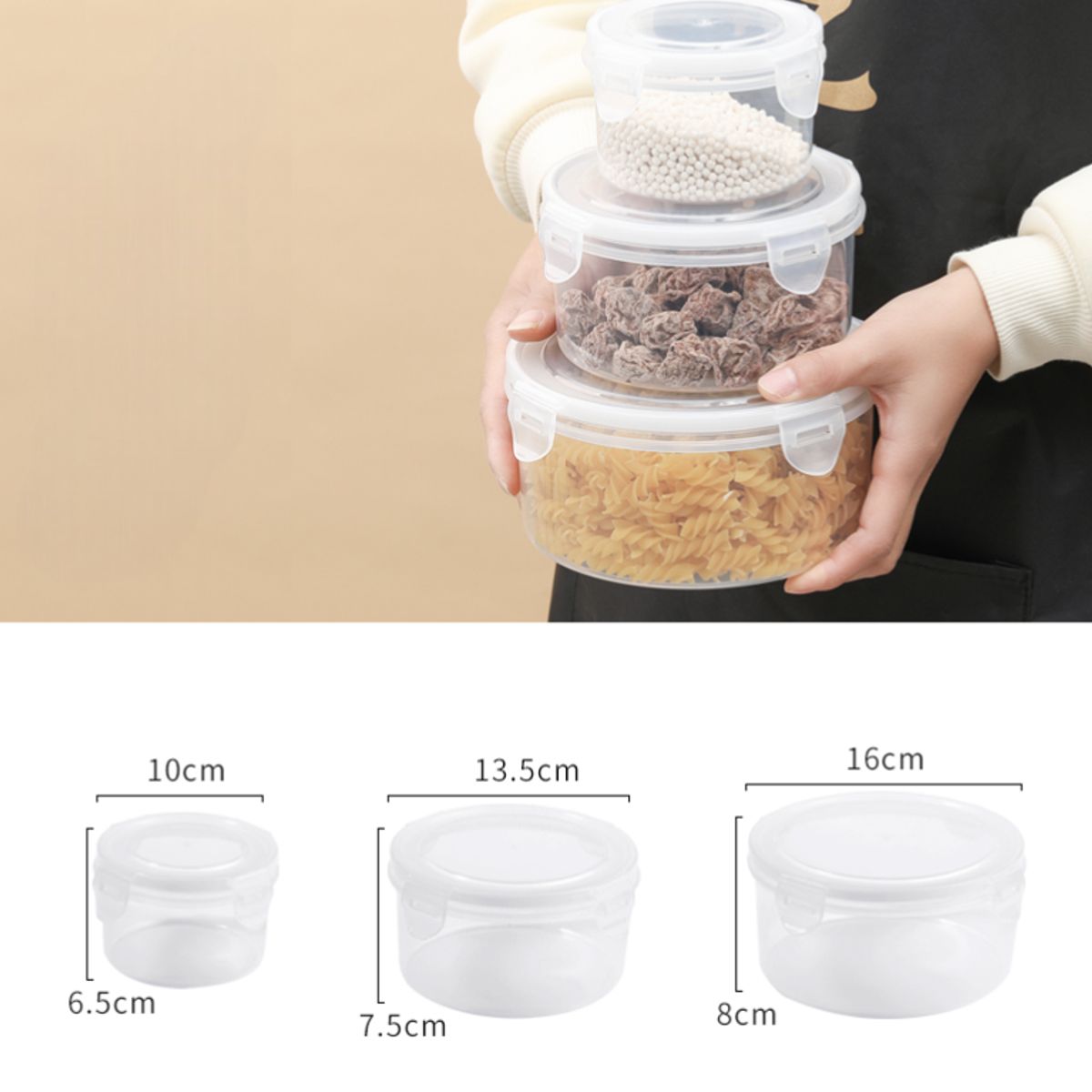 GENERICO - 3 Taper Plastico Contenedor Comida Hermetico Envase Tapper