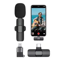 NOVYSTOR - Micrófono Inalámbrico con Adaptador Celular Tipo C Y iPhone