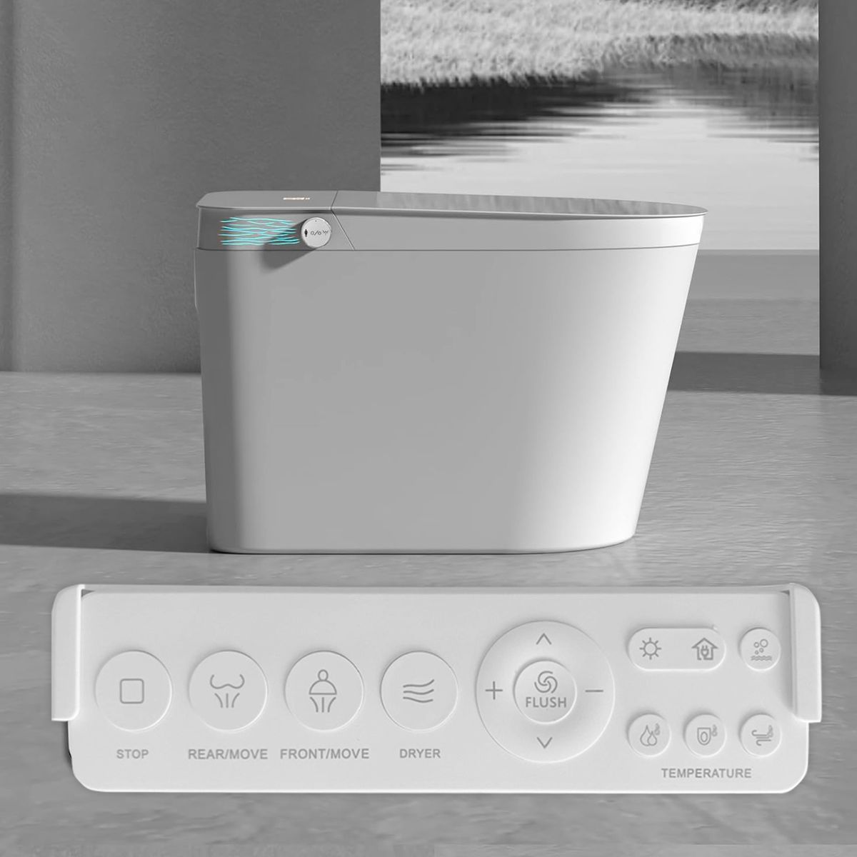 JOYTEK - WC Inodoro Inteligente Apertura/Cierre Manual Descarga a Piso 30 cm