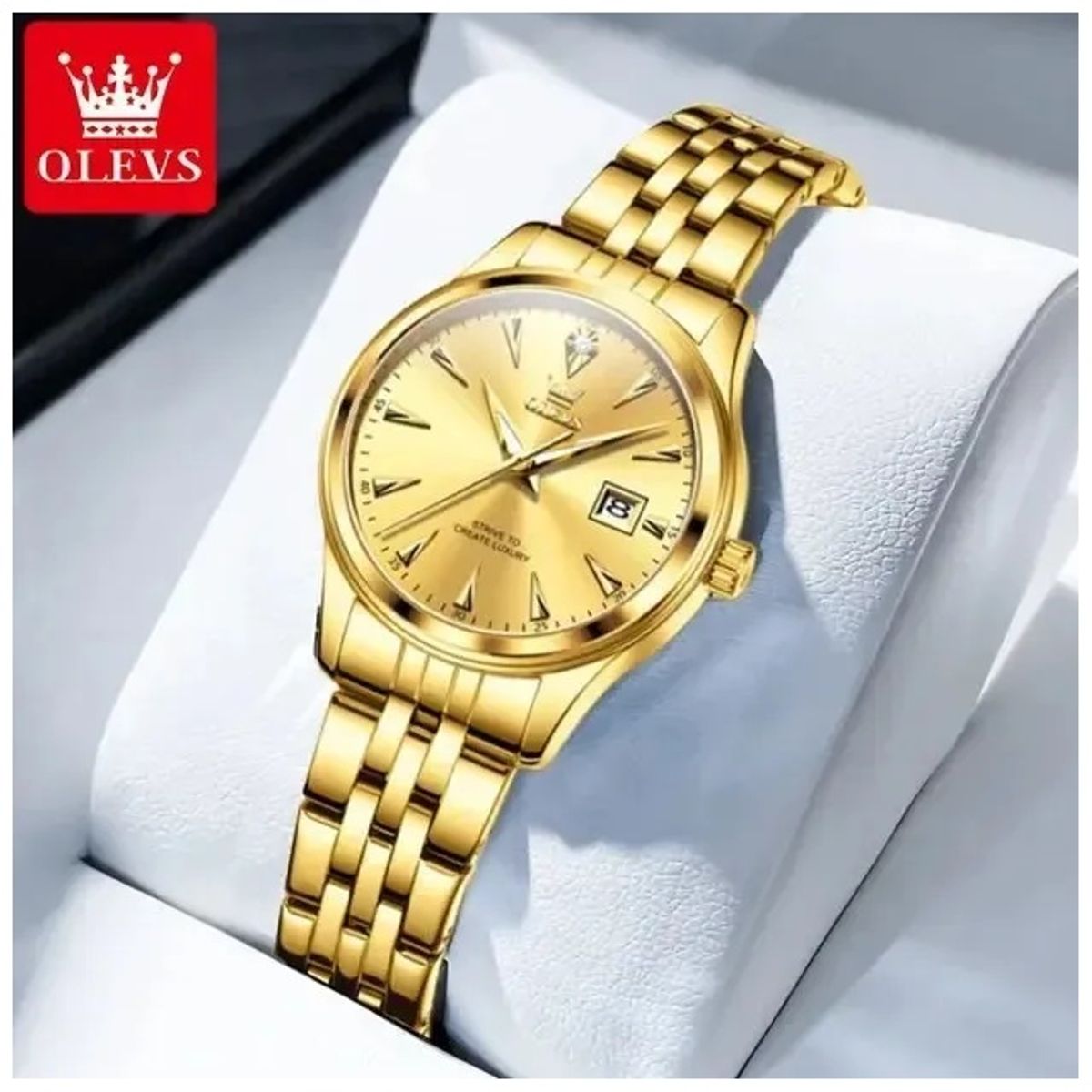 STARTECHOFFICE - Reloj de Pulsera Elegante Dorado para Mujer con Movimiento Japonés Cristal Hardlex