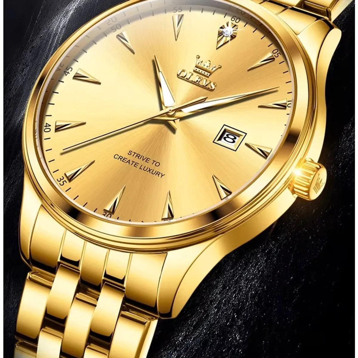 STARTECHOFFICE - Reloj de Pulsera Elegante Dorado para Mujer con Movimiento Japonés Cristal Hardlex