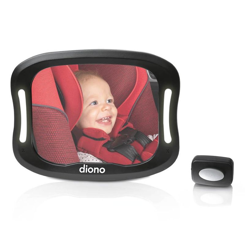 DIONO - Espejo XL de Seguridad para Bebé con Luz LED - Negro