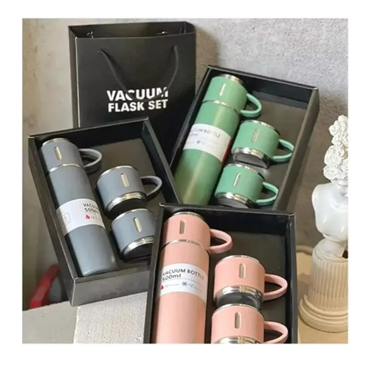 GENERICO - Set Termos De Agua Caliente Frio Termo Café Te+3 Tazas 500ml